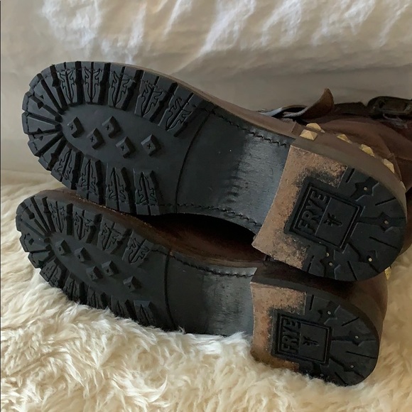 Frye Rogan Studded Motorcycle Boots 7.5 - Picture 5 of 6